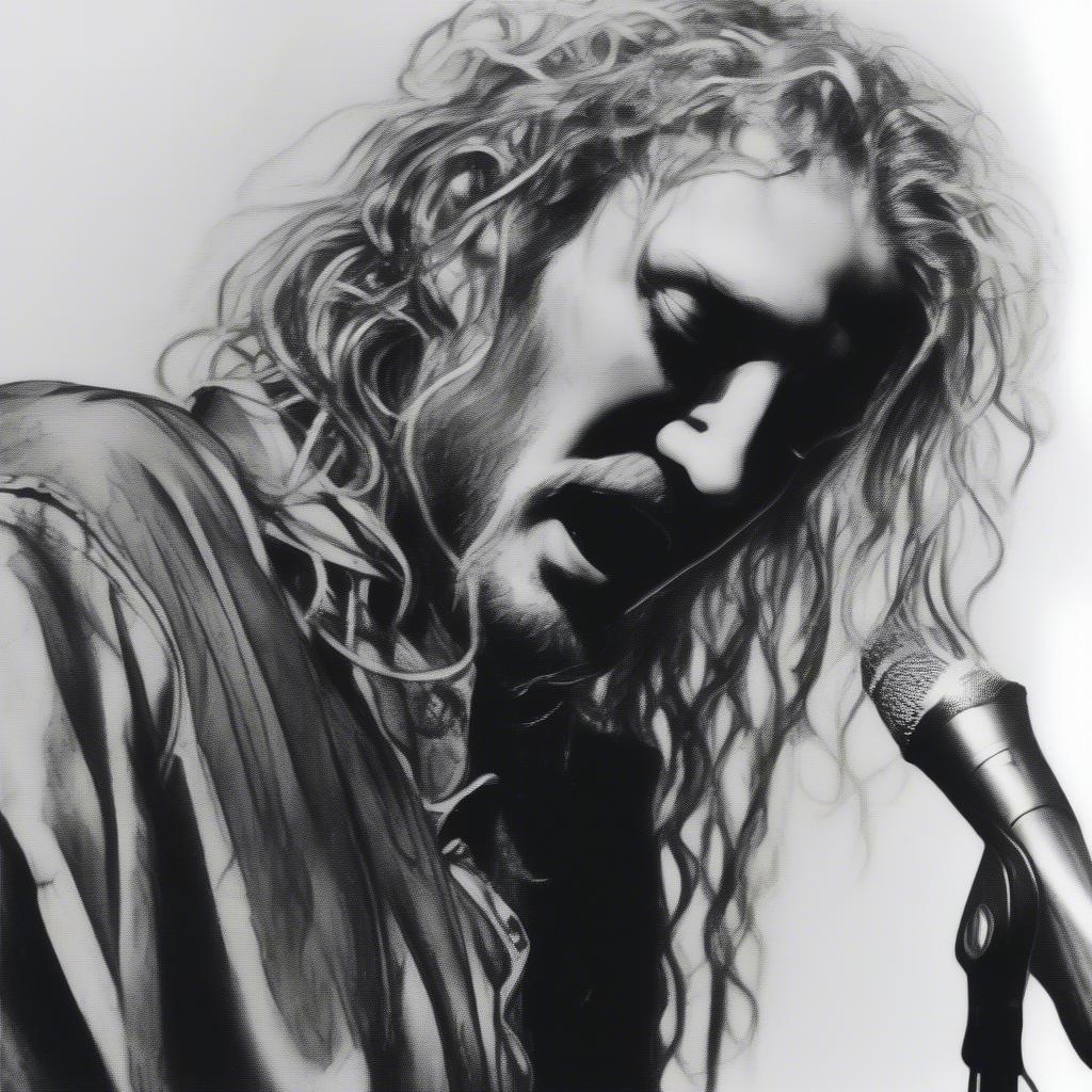 Layne Staley singing into a microphone