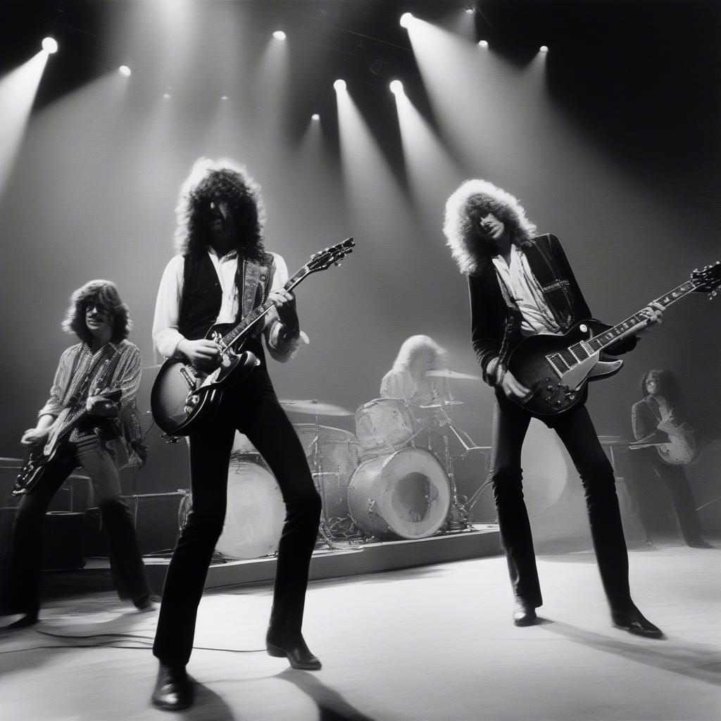 Led Zeppelin Performing Rock and Roll Live