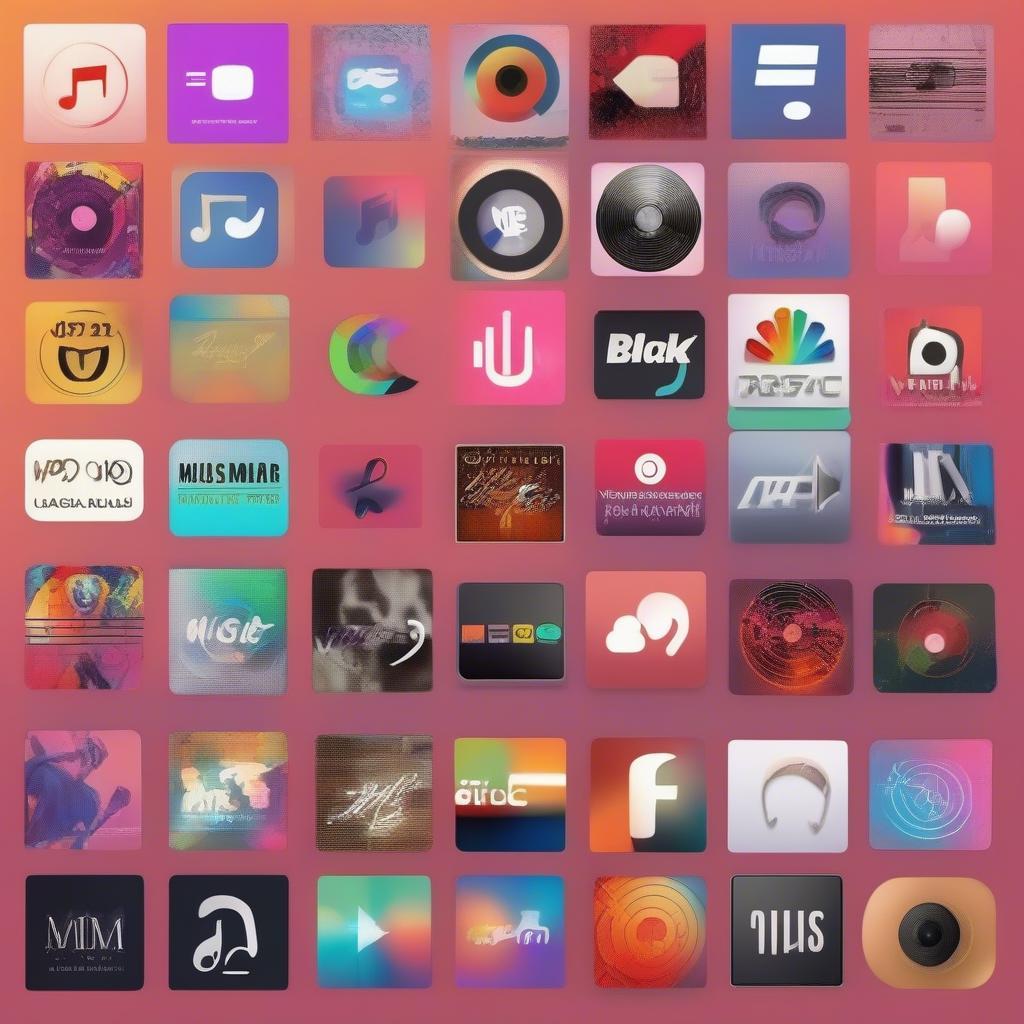 Various music streaming service logos like Spotify, Apple Music, Amazon Music