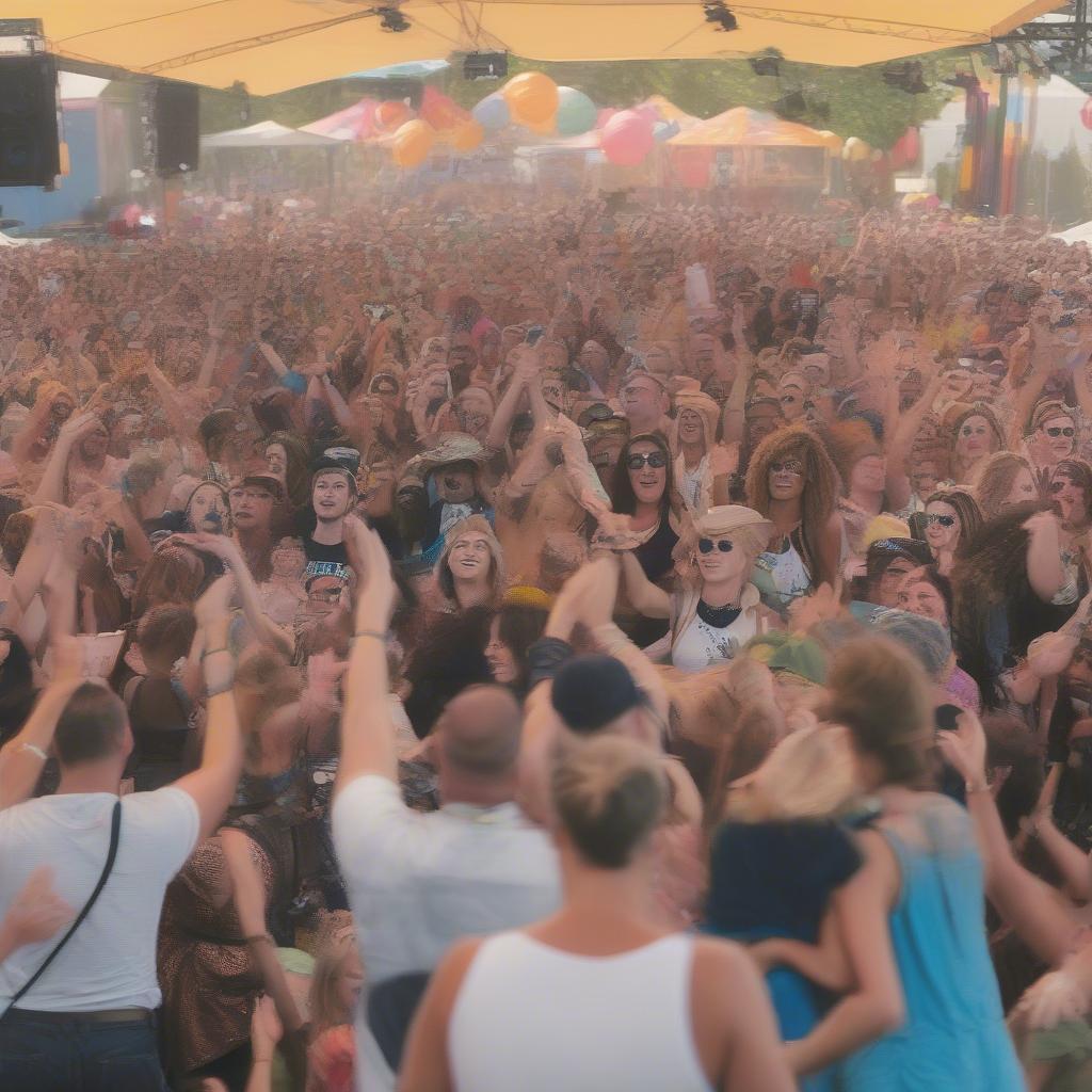 The vibrant crowd at the 2017 Life is Beautiful Festival