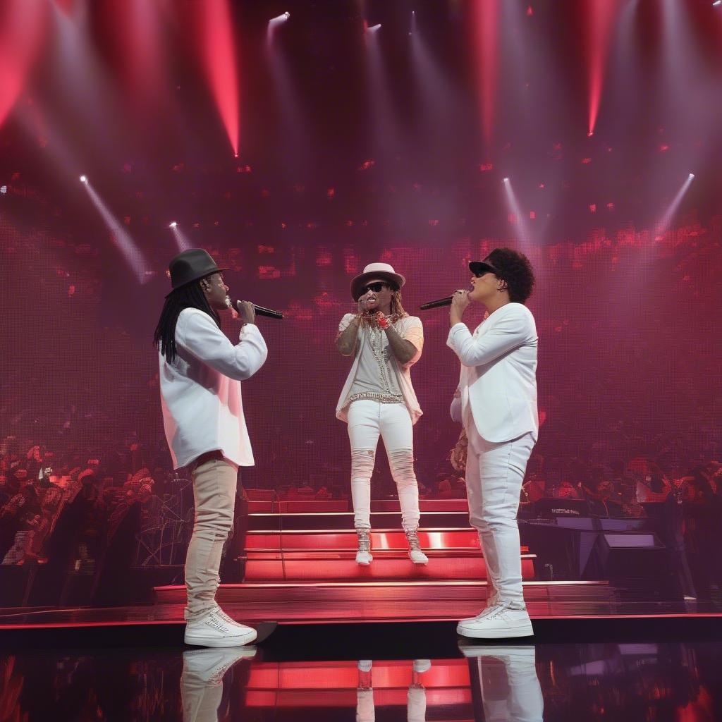 Lil Wayne and Bruno Mars performing Mirror