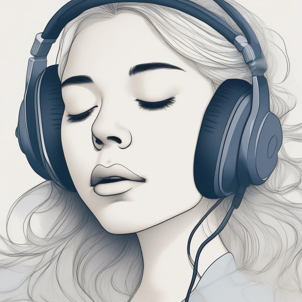 Person Enjoying Music on Headphones