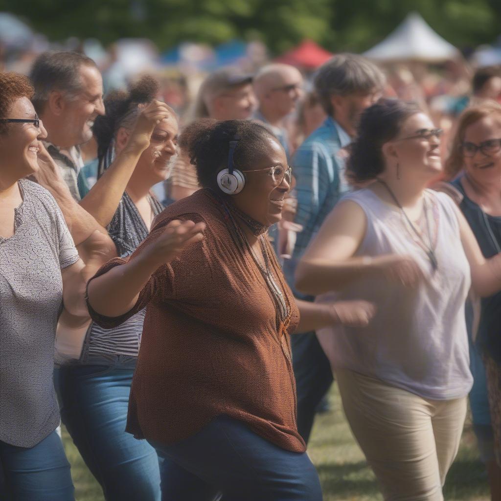 Diverse Crowd Enjoying Music at Lowell Folk Festival 2019