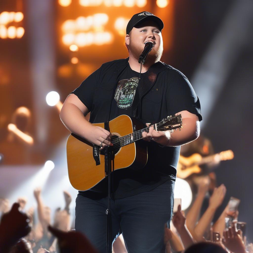 Luke Combs performing "Beer Never Broke My Heart" at the 2019 CMA Fest