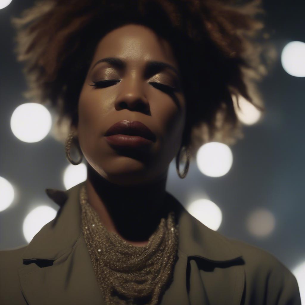 Macy Gray singing "Still" in a music video