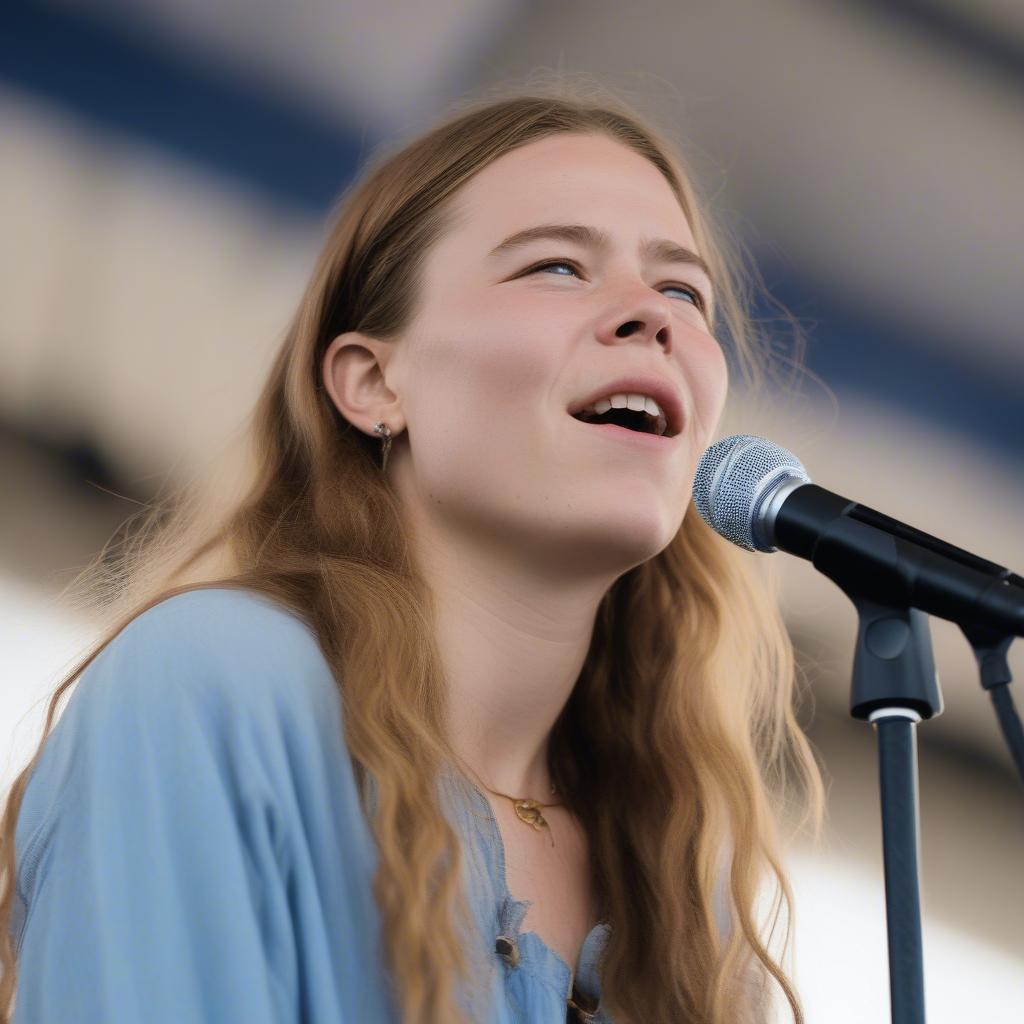 Maggie Rogers performing at Newport Folk Festival 2019