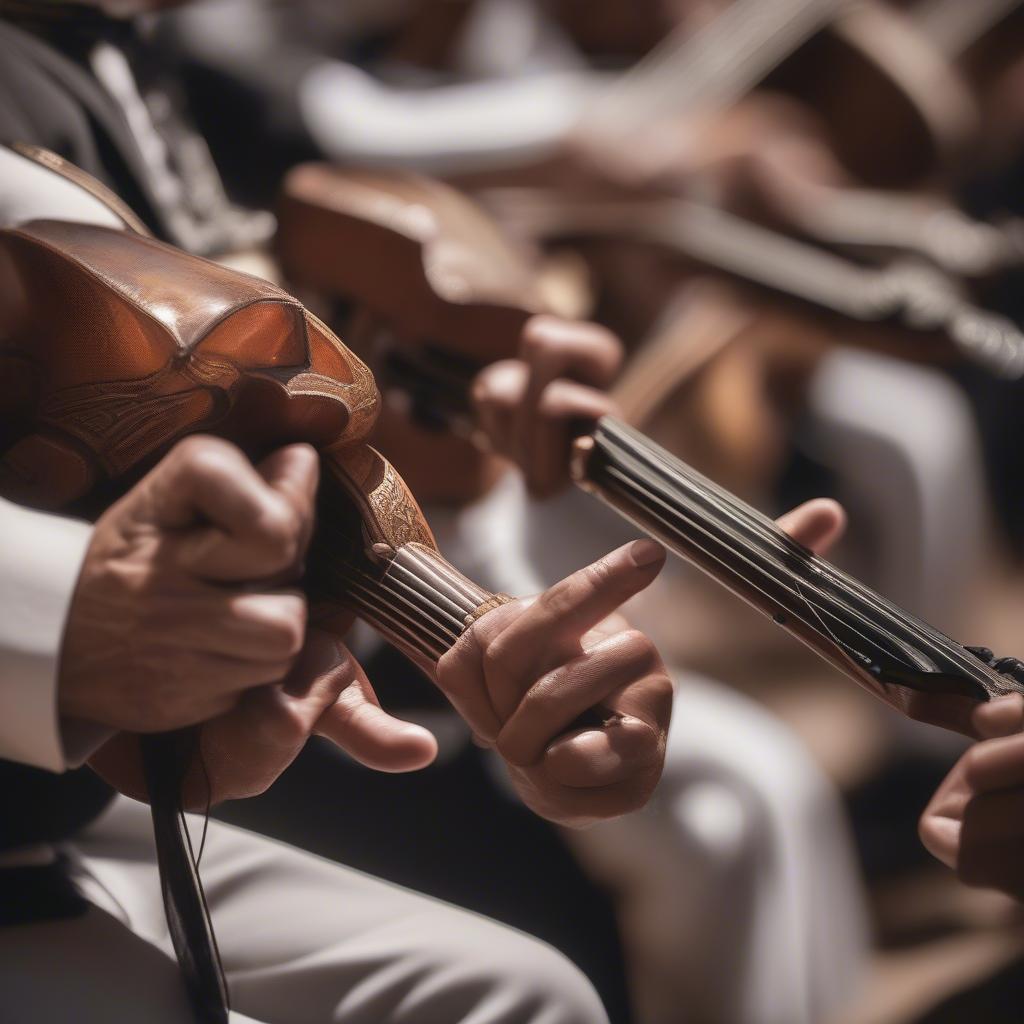 Mariachi Musicians Playing Instruments