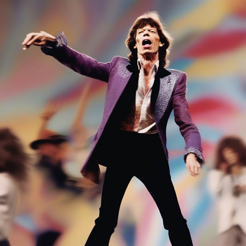 Mick Jagger Performing on Stage