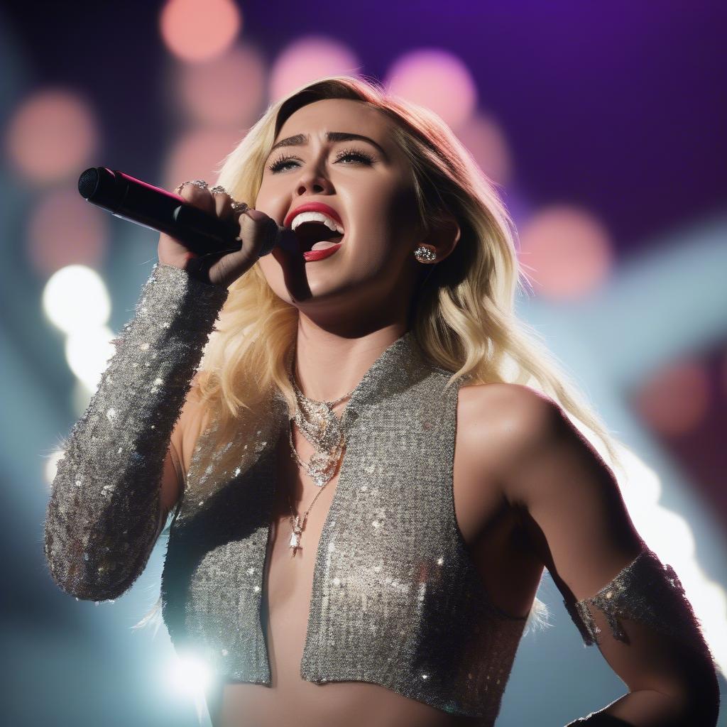 Miley Cyrus Performing at the iHeartRadio Music Festival