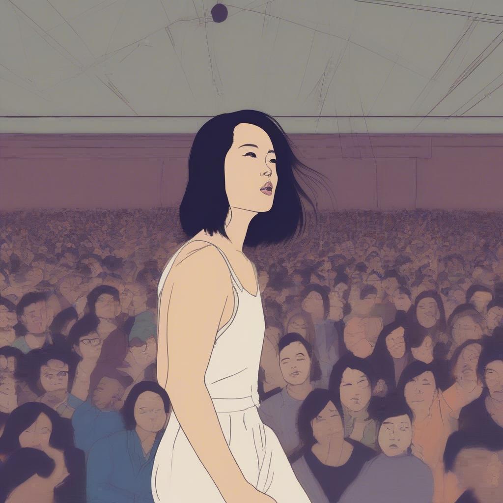 Mitski captivating the audience during a live performance