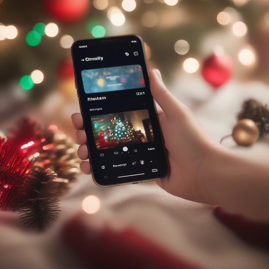 Modern Christmas Music Playing on a Device