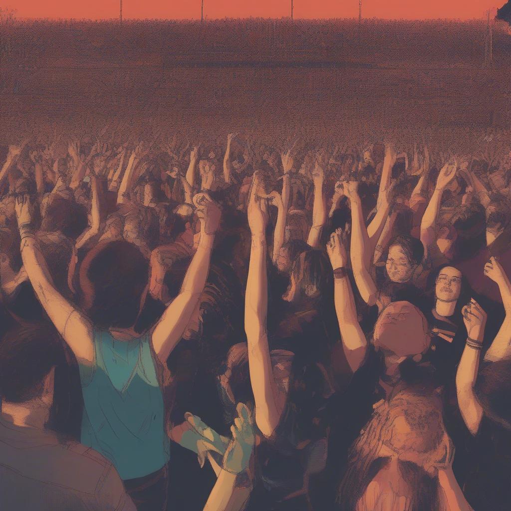 Music Fans at a Concert - Experiencing the energy and excitement of live music, connecting with their favorite artists and songs.