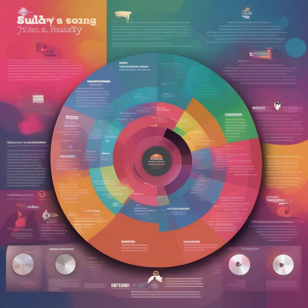 Factors Contributing to Music Popularity - An infographic depicting the various elements, such as melody, lyrics, artist image, and marketing, that contribute to a song's success.