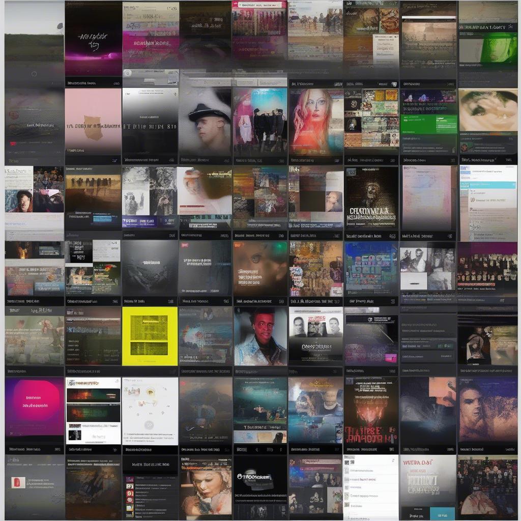 Screenshots of various music streaming platforms with popular songs from 2016.