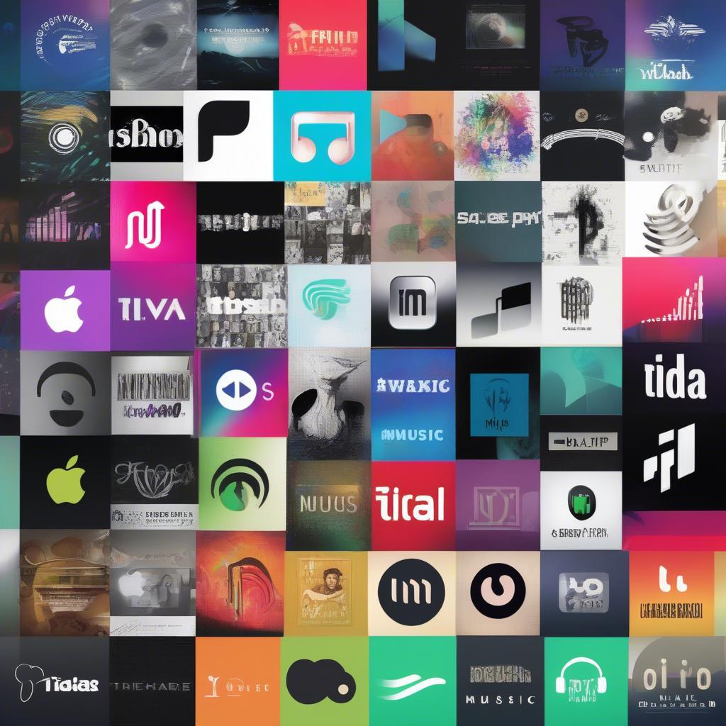 Various music streaming app logos