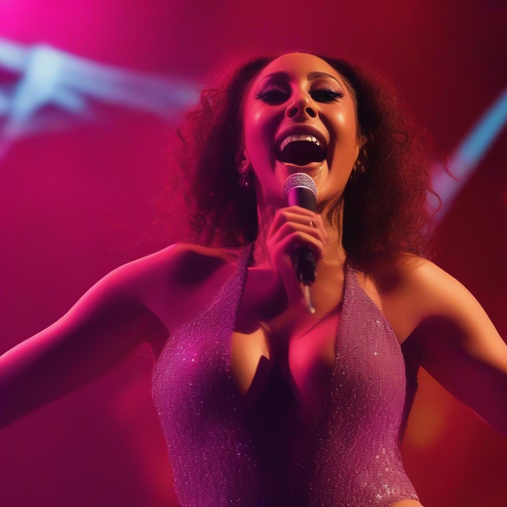 Mya performing live on stage