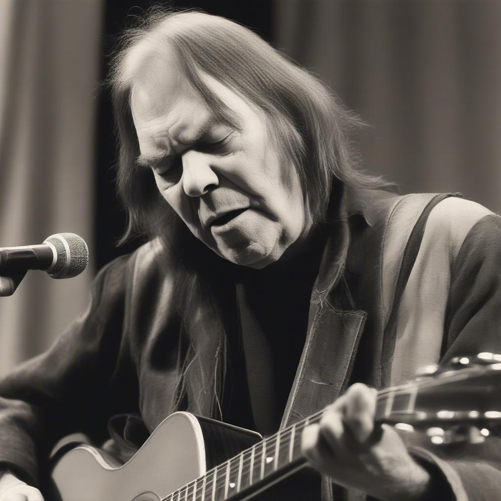 Neil Young performing Old Man acoustically