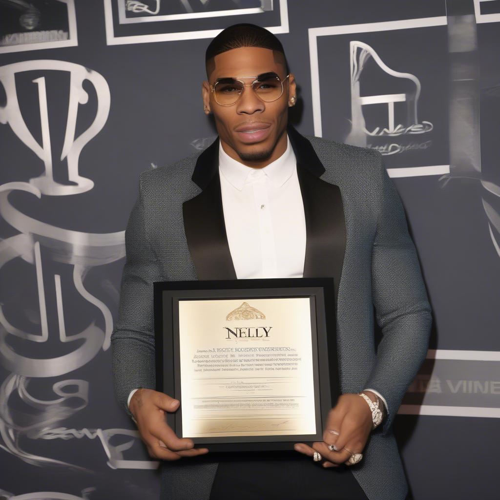 Nelly Accepting a Music Award