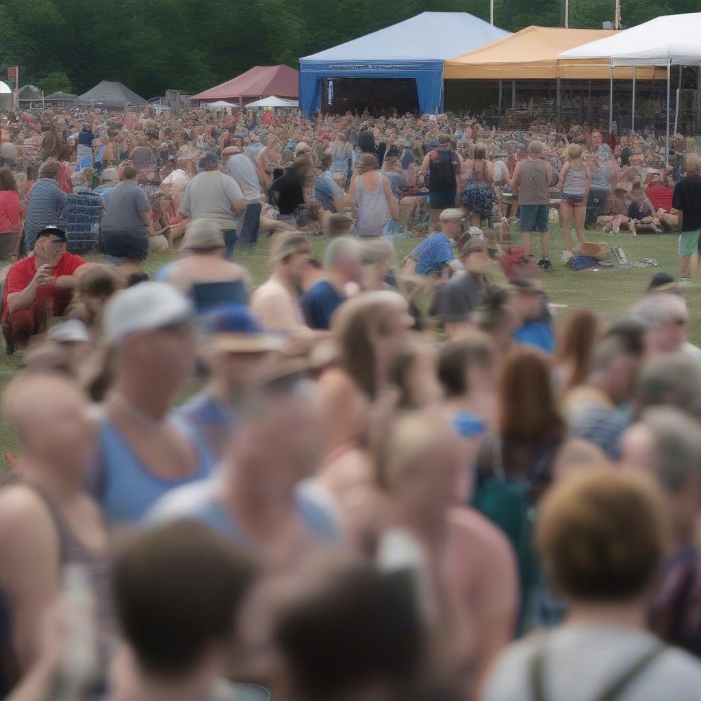 The enthusiastic crowd at the 2019 Nelsonville Music Festival