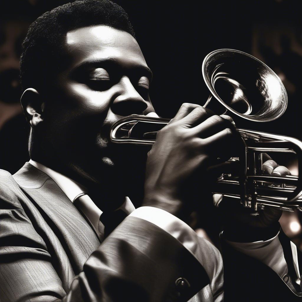 New Orleans Jazz Musician Playing Trumpet