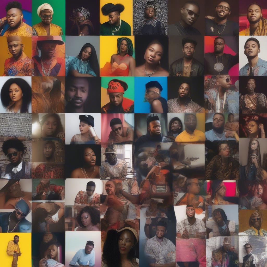 A vibrant collage of Nigerian music artists from 2017