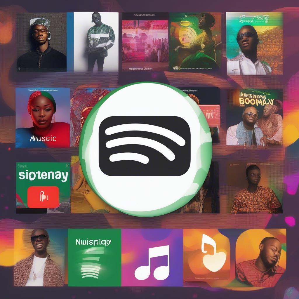 Nigerian Music on Streaming Platforms:  A graphic showing the logos of popular streaming platforms like Spotify, Apple Music, and Boomplay with Nigerian music playing in the background.