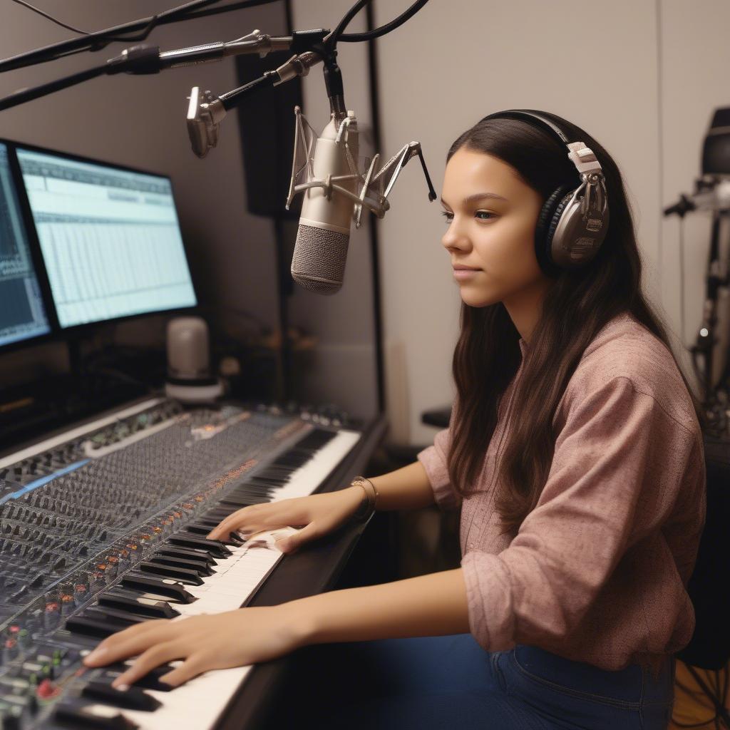 Olivia Rodrigo in a Recording Studio