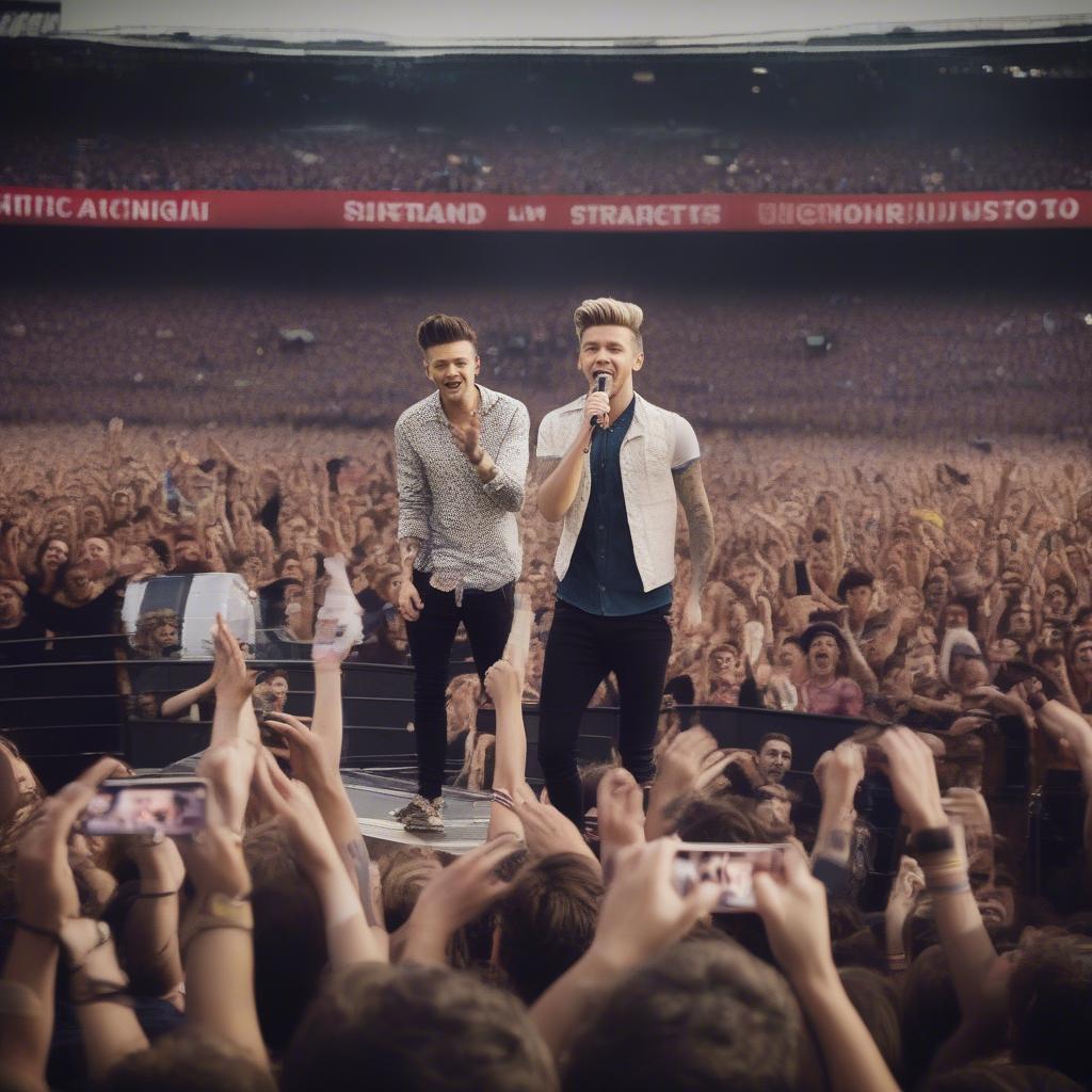 One Direction Performing Live on Stage with Fans Cheering