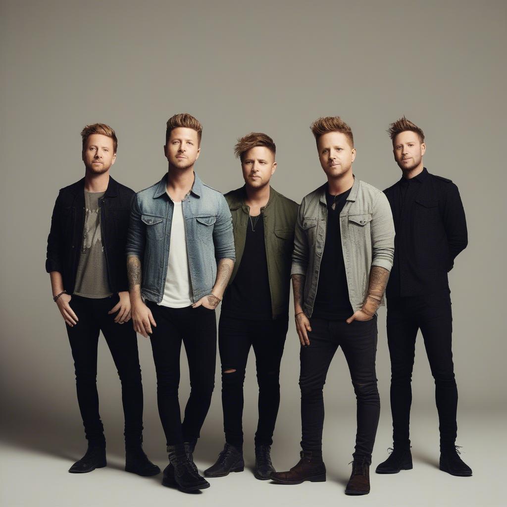 OneRepublic band members posing for a photo