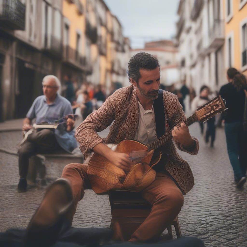 Portuguese Guitarist Street Performance