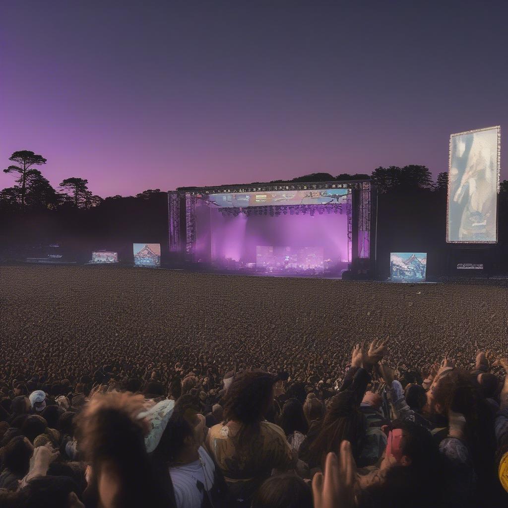 Post Malone Performing to a Large Crowd at Outside Lands 2022