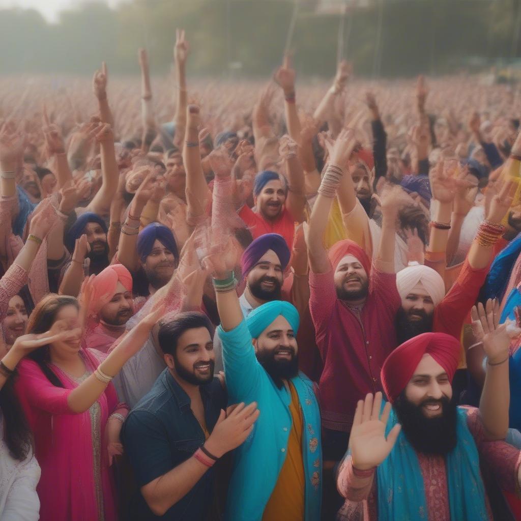 Punjabi Music Fans Enjoying a Concert