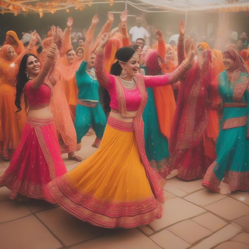 Punjabi Wedding Celebration with Music and Dance