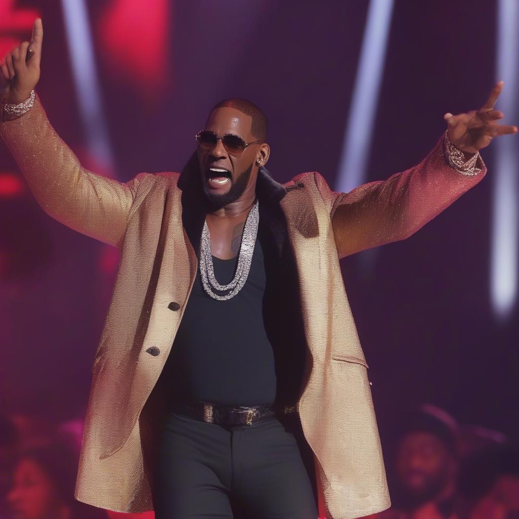 R. Kelly performing "I Believe I Can Fly"