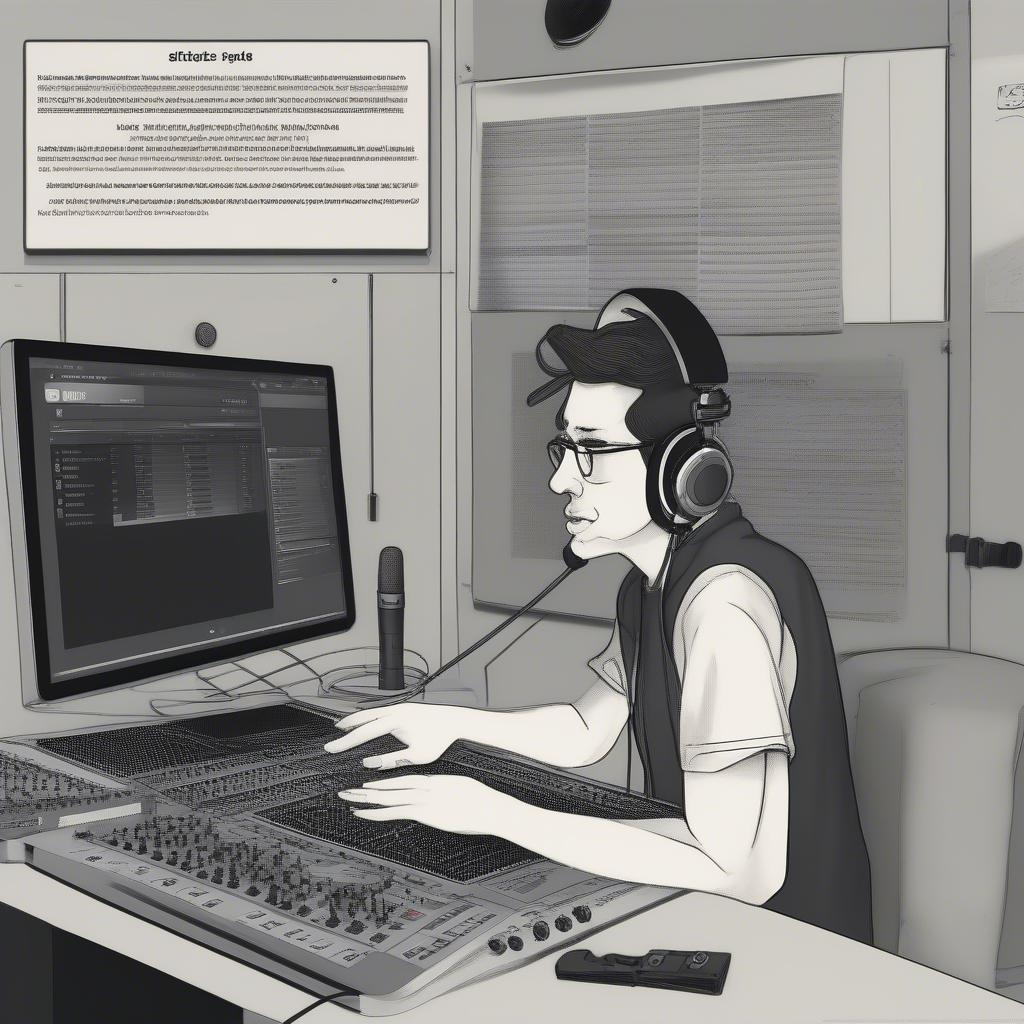 A radio DJ in a studio broadcasting music, highlighting the role of radio personalities in introducing new music and shaping listener preferences.