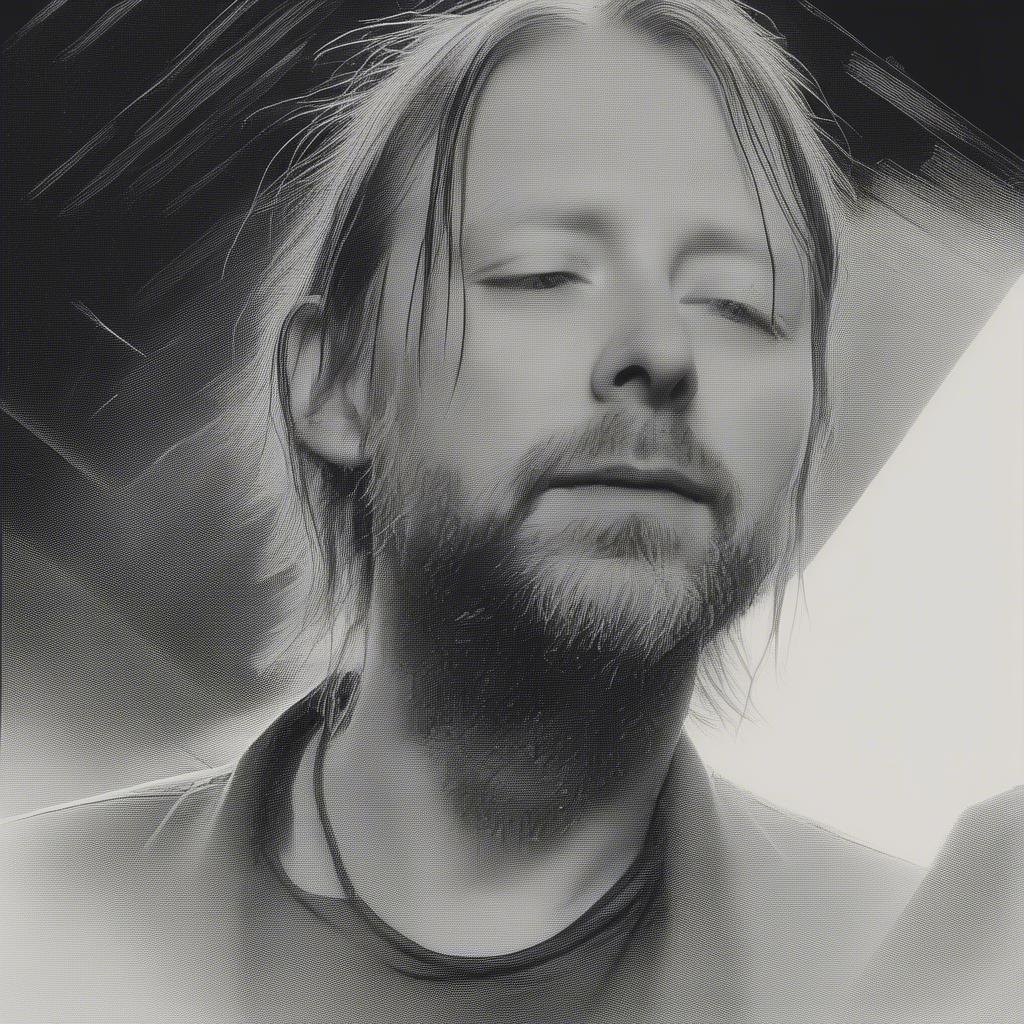 Radiohead performing live, with Thom Yorke at the forefront.