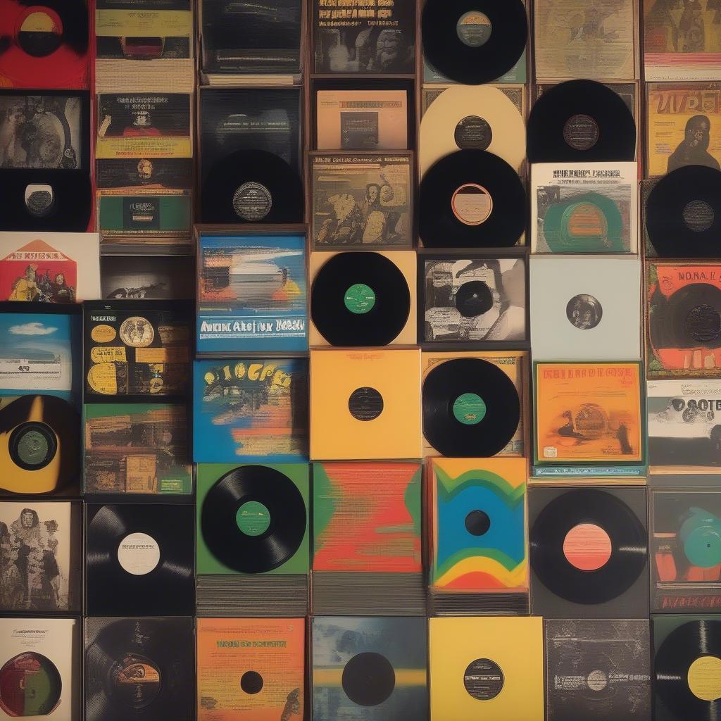 Collection of reggae vinyl records