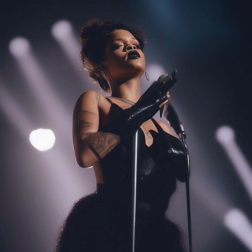 Rihanna performing Love on the Brain live