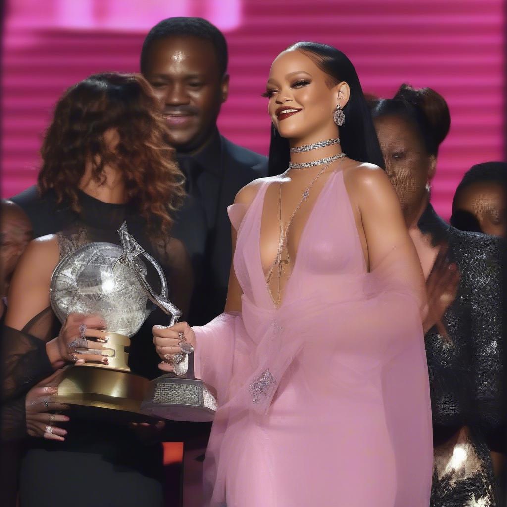 Rihanna Receiving Music Award