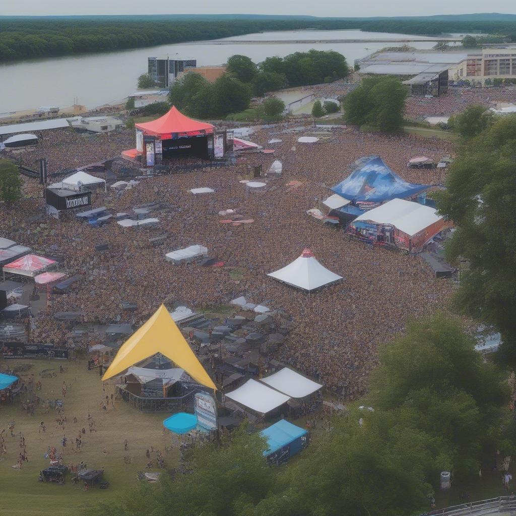 Diverse crowd enjoying River City Rockfest 2018