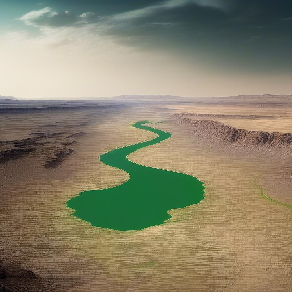 River Flowing Through Desert