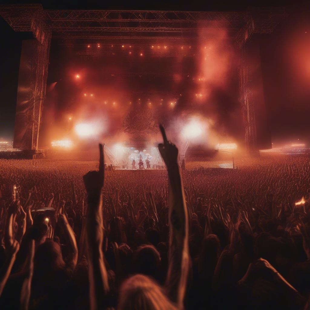 Rob Zombie performing at a rock festival