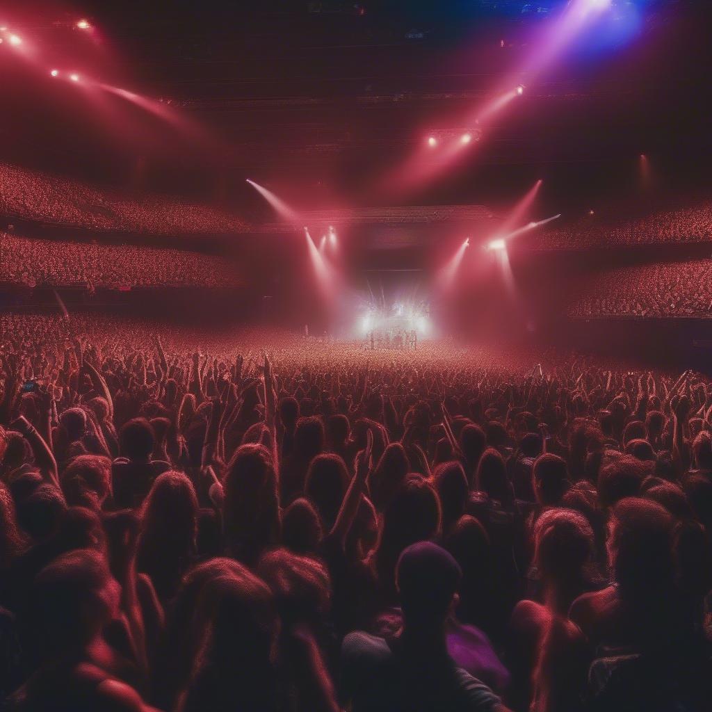 Energetic Crowd at a Rock Concert