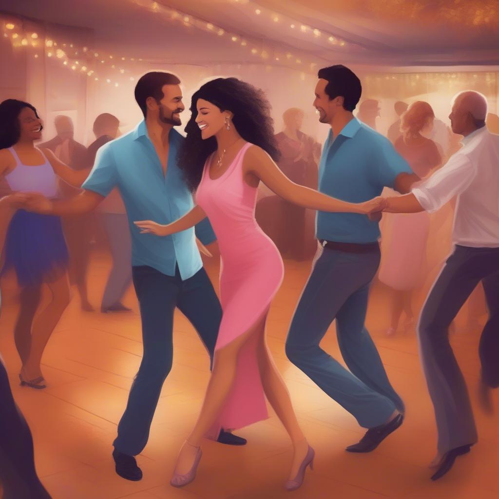 Salsa Dancing Couples