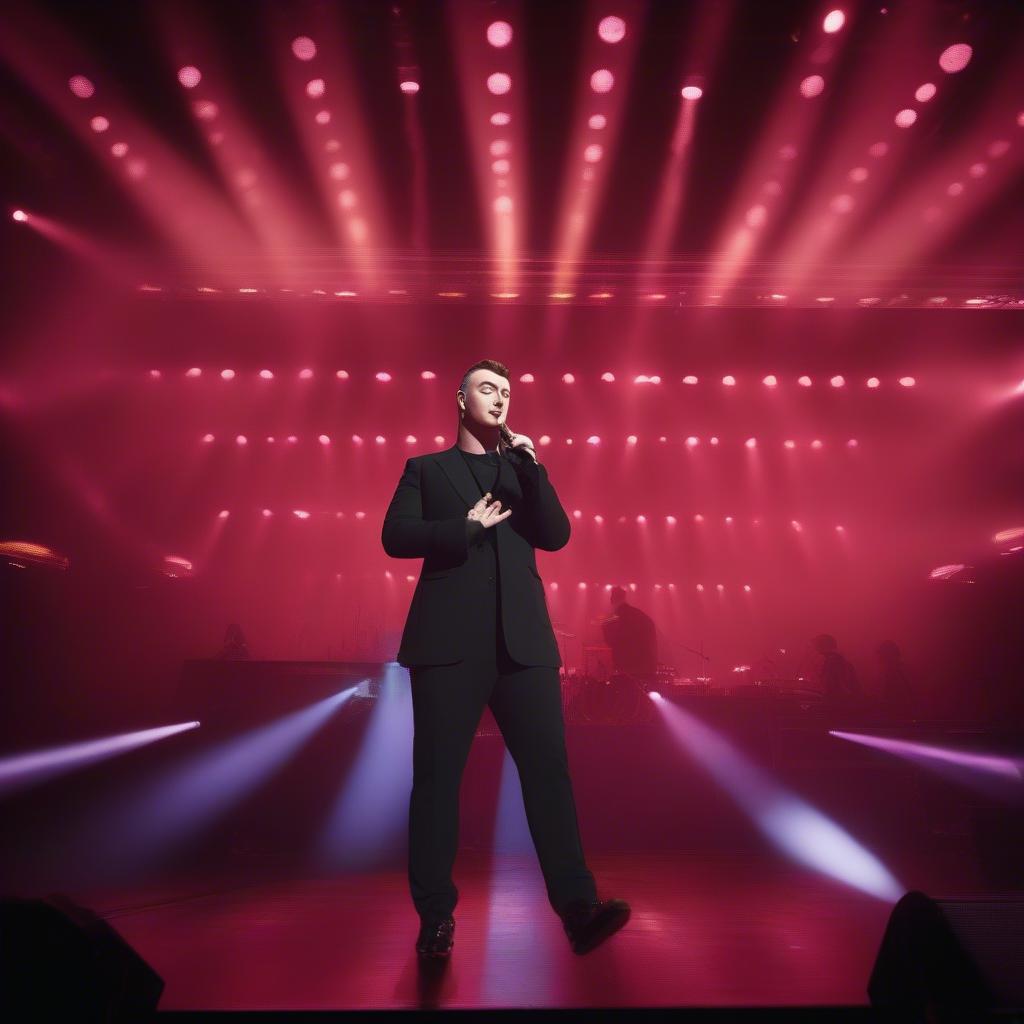 Sam Smith performing at a sold-out concert