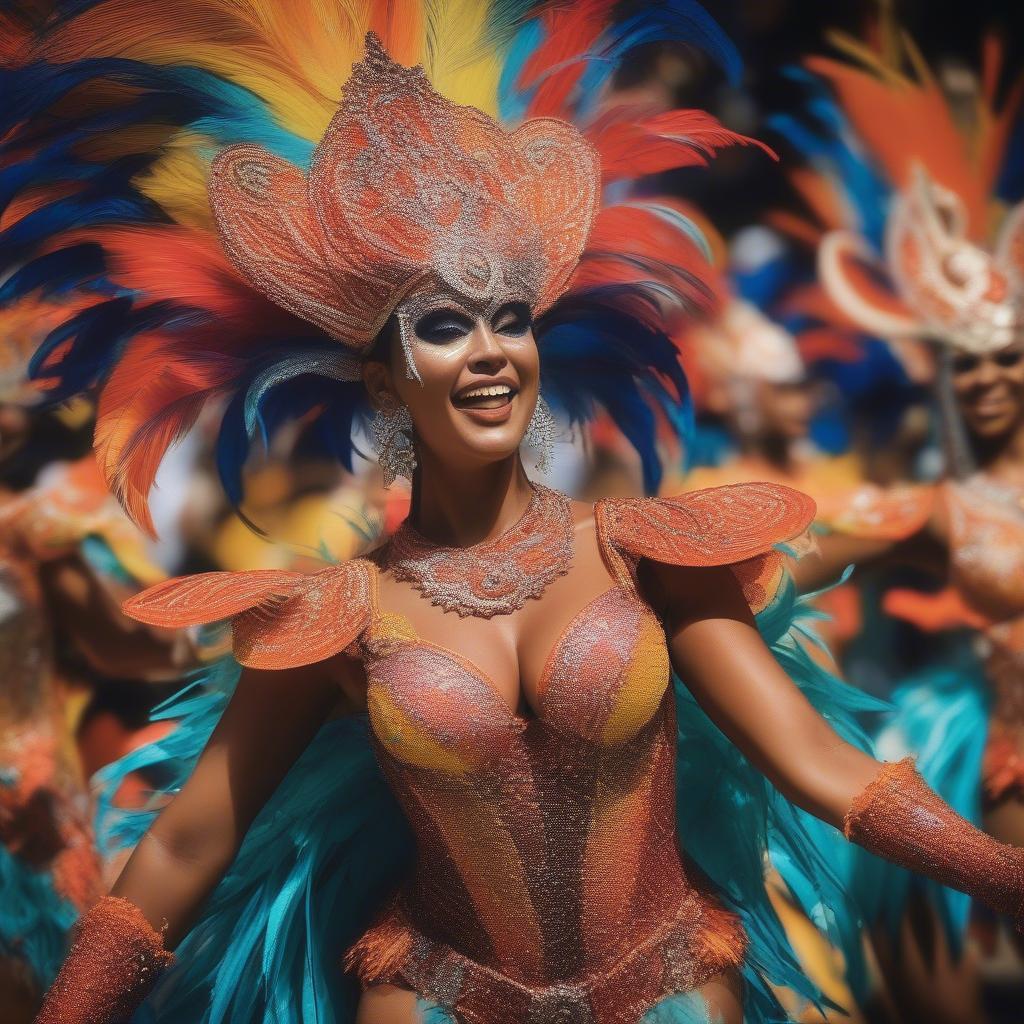 Samba dancers at Rio Carnival