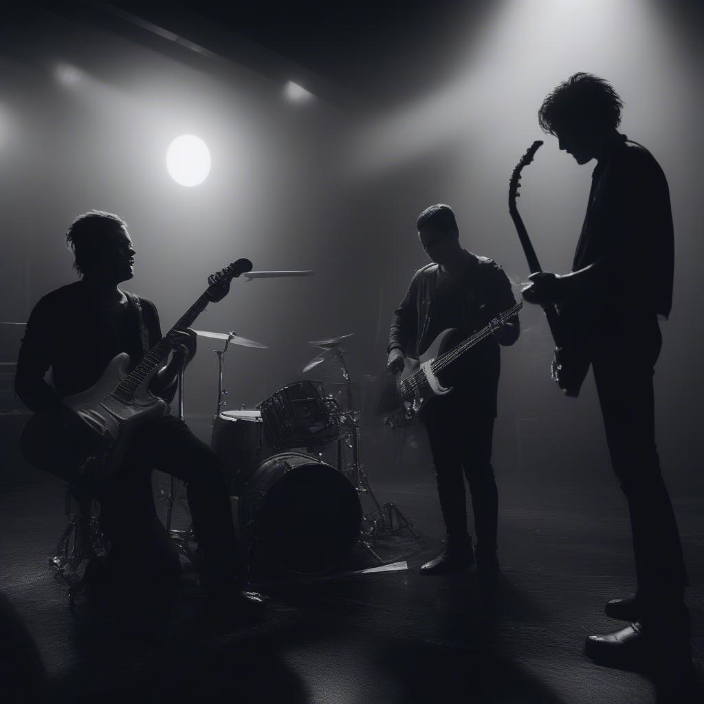 A still from Adelitas Way's Sick music video showing the band performing