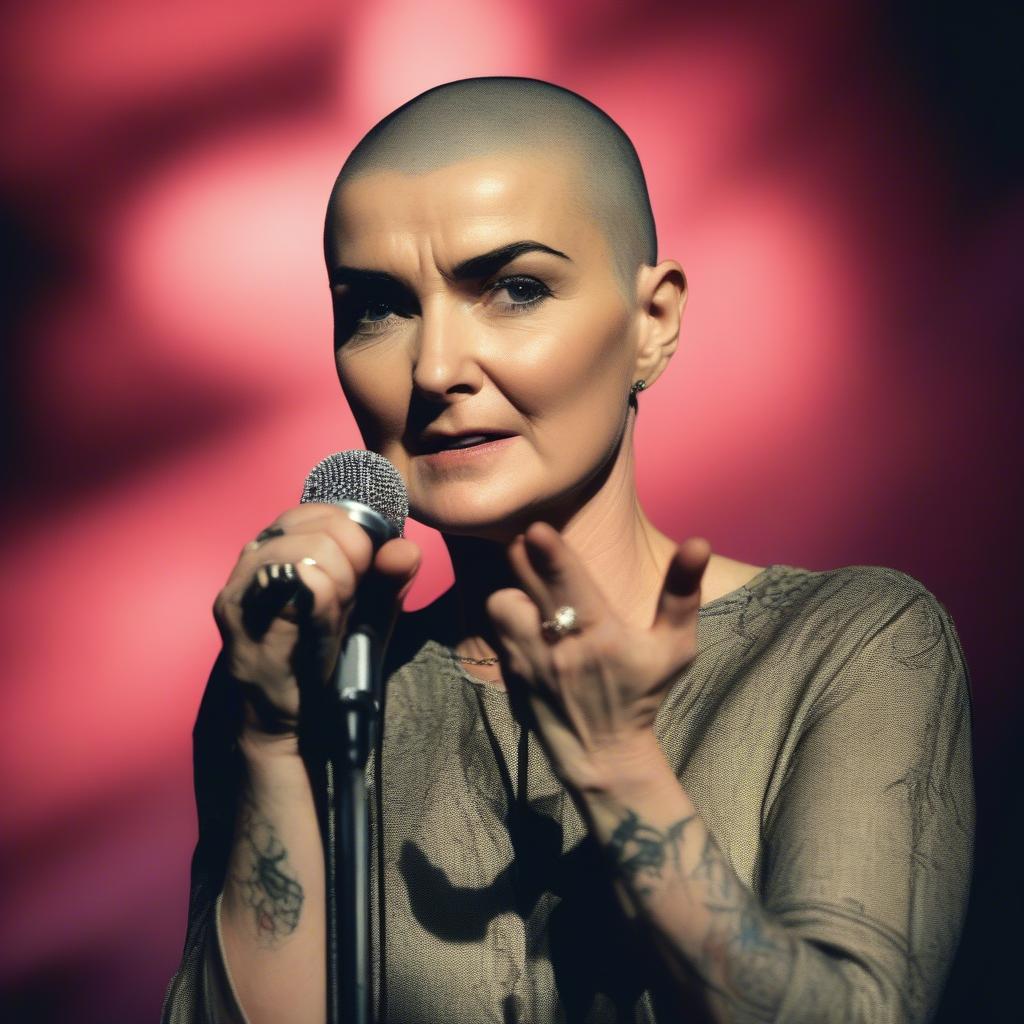 Sinead O'Connor performing live on stage