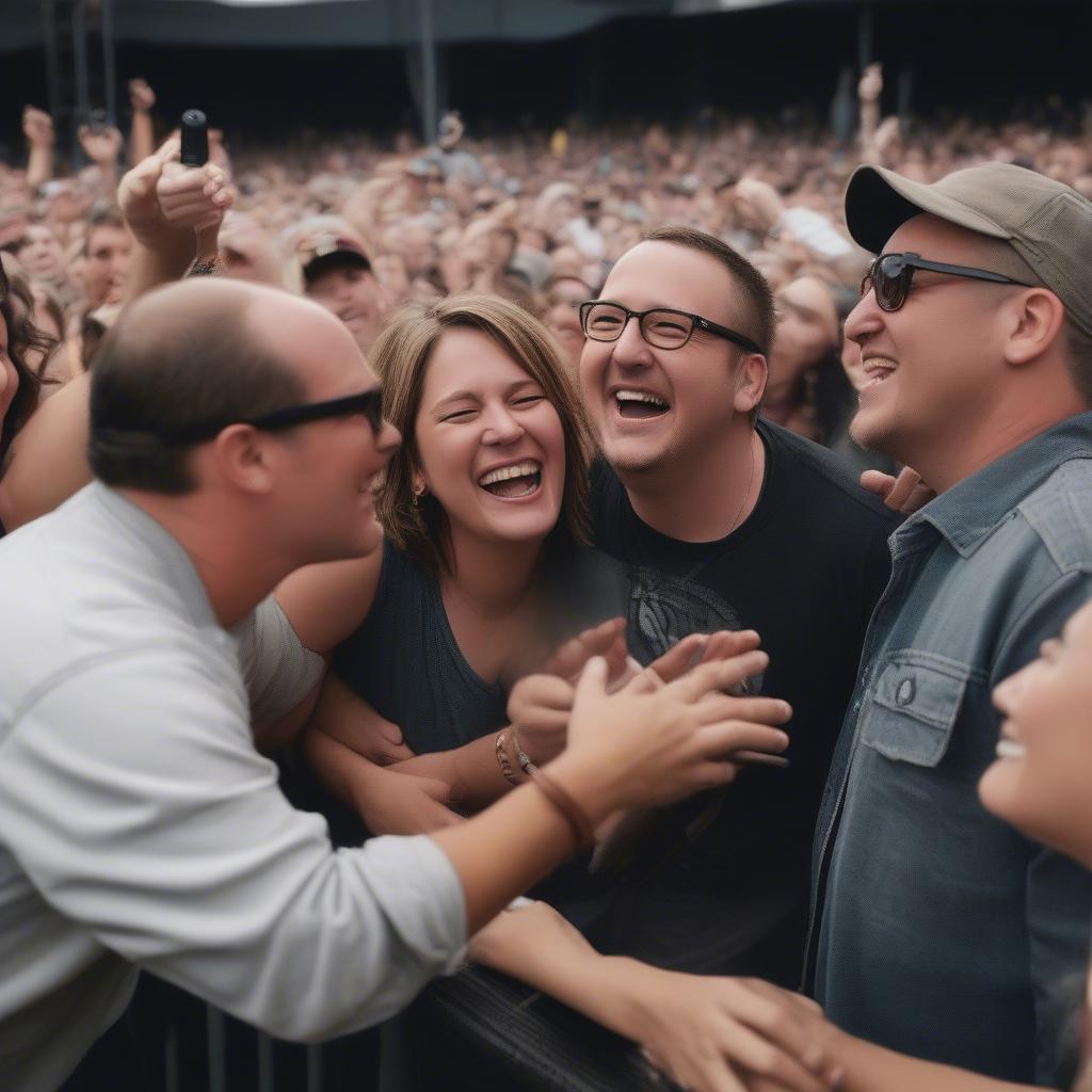 Sister Hazel Engaging with Fans During a Live Performance