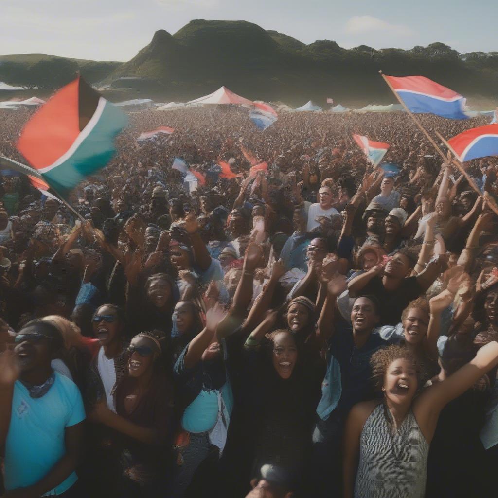 Large Crowd at a Music Festival in South Africa